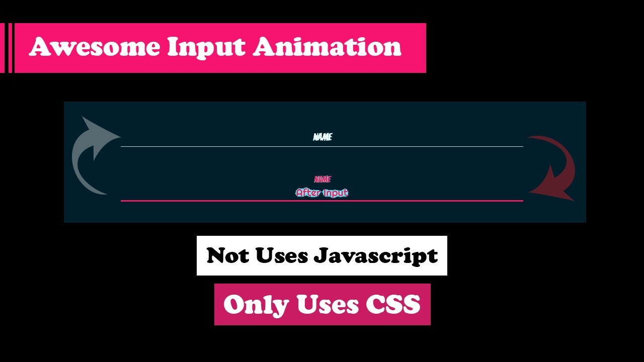 Awesome input animation using only css - Pure CSS Tutorial |Web Tutorials