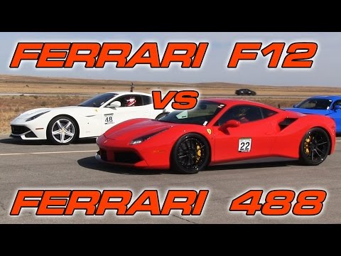 Thumbnail for Ferrari 488 GTB  vs Ferrari F12berlinetta 1/2 Mile Drag Race by Ferrari F12berlinetta