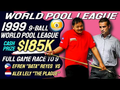 EPIC MATCH between Efren Reyes vs Alex Lely at the 1999 World Pool League Championship 9 Ball