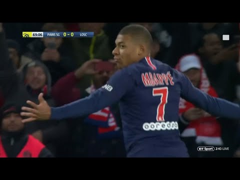 Kylian Mbappe scores his 11th goal in eight games with a beautiful finish! PSG vs Lille
