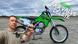 Kawasaki KLX300R Pair Valve Delete Kit Install, w/before and after testing