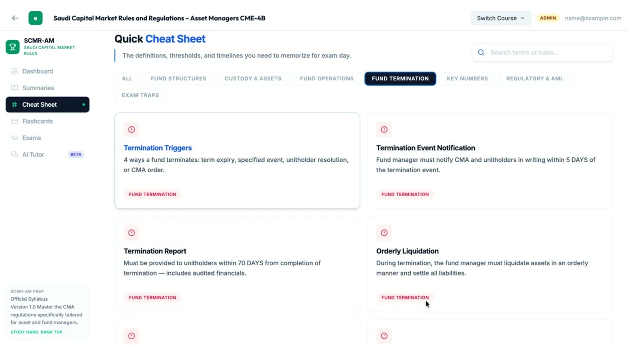Preview of Saudi Capital Market Rules and Regulations – Asset Managers CME-4B