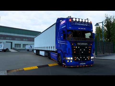 POV Scania R730 V8 Driving in the Rain / Geneva - Dijon Traveling / Euro Truck Simulator 2