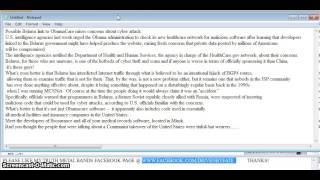 SOUNDS LIKE MEDICAL RECORDS AND OBAMACARE WEBSITE ARE SET UP FOR A CYBER ATTACK