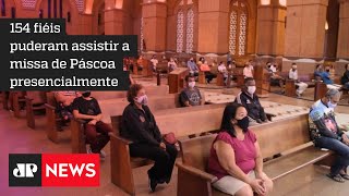 Missa de Páscoa em Aparecida contou com a presença de fiéis após decisão de Nunes Marques
