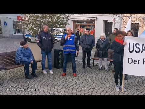 MONTAGSSPAZIERGANG - KAMENZ, 24 04 2023 - BÜRGERMIKROFON MAIK WEISE, Friedensfahrer FRANK, ENDE