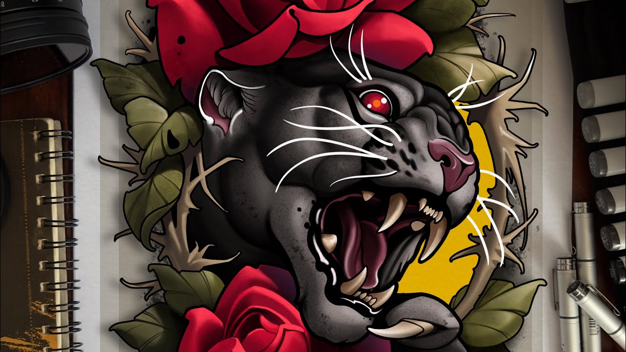 How to draw tattoo sketch with procreate