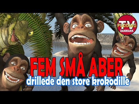 Fem små aber - Danske børnesange 3D