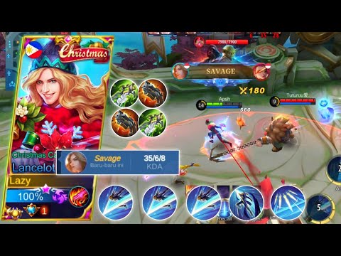 TOP GLOBAL LANCELOT AGGRESSIVE & FASTHAND GAMEPLAY 35 KILL+SAVAGE! | BUILD LANCELOT TERSAKIT 2023!