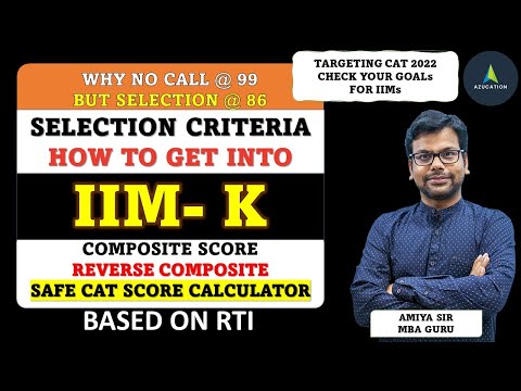 Composite Score Calculator | Safe CAT Score & Selection Criteria of IIM K Kozhikode  - Based on RTI