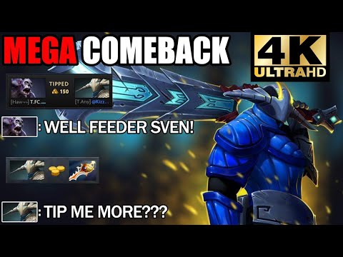 From Bad Start To Godlike Sven Defend Mega Creeps - Most Epic Comeback 7.27c Dota 2