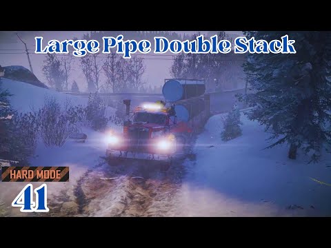 The Pipes Are Not Round? LOL Double Stacking Large Pipes SnowRunner Hard Mode Ep 41