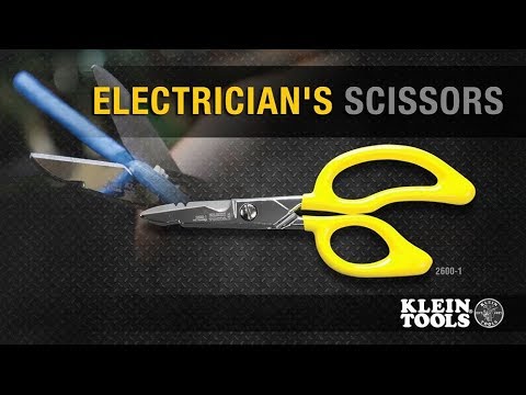 Ascend Tools All Purpose Electrician Scissors 6-1/8 inch Cut Strip Electrical Wire with Wire Cutting Notch, Serrated Blade, Stainless Steel