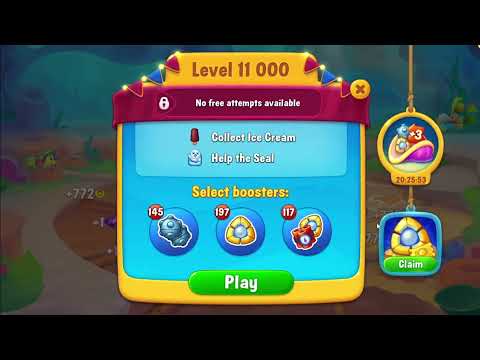 FISHDOM: 🐠🐬🦈 💥💥 Level 10999, 💎💎💎 Minigame💎💎💎11000💥💥 No Boosters 💣🧨 💥💥