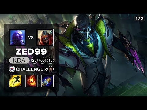 ZED99 Zed  Mid vs Ryze - KR Challenger - Season 12 Patch 12.3