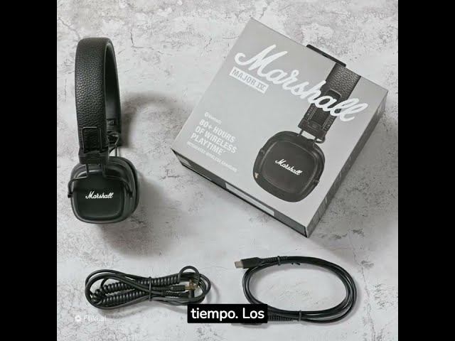 Vídeo relacionado con Marshall Auriculares supraaurales Bluetooth Major IV, inalámbricos, plegables, más de 80 horas de reproducción inalámbrica, negros