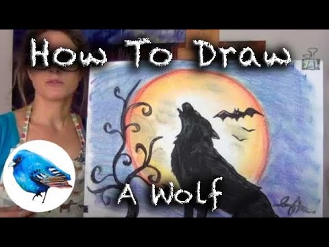Learn how to draw A WOLF HOWLING IN THE MOONLIGHT: STEP BY STEP GUIDE! (Age 5 +)