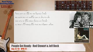 🎸 People Get Ready - Rod Stewart &amp; Jeff Beck Guitar Backing Track with chords and lyrics