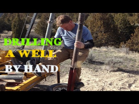 how to drill a well by hand, well drilling using primitive methods, cable tool, percussion