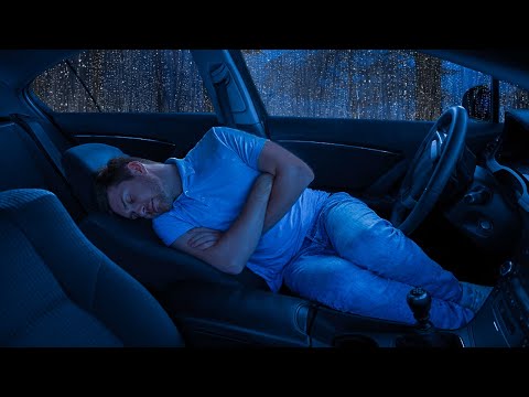 🔴 Goodbye insomnia with heavy rain & thunder | Overnight in Little Car | relax, study, sleep well