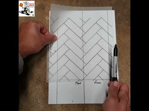 How to set out Herringbone pattern on a wall or floor