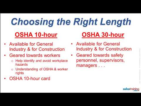 Free OSHA Training Tutorial