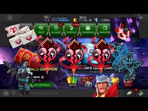 CEO 10000% Massive Crystal Opening - 22 Shattered Heart Crystals - 3 5 Stars | Mcoc