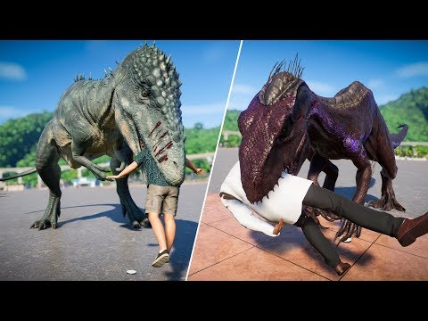 Carcharodontosaurus Vs Indoraptor Vs Carnotaurus Vs Ceratosaurus - Jurassic World Evolution