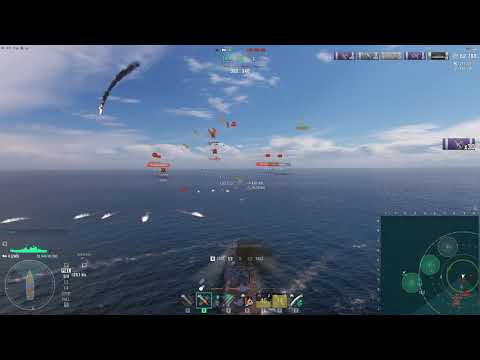 World of Warships #11 X [ZAO] AA vs 3 tier 10 CV training.damage 194100 citadel x13...