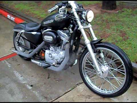 Harley Sportster exhaust wrap smoking.