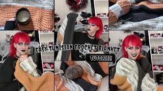Tunisian Crochet Blanket Tutorial ~ Beginner Friendly ~ Step by Step Tutorial