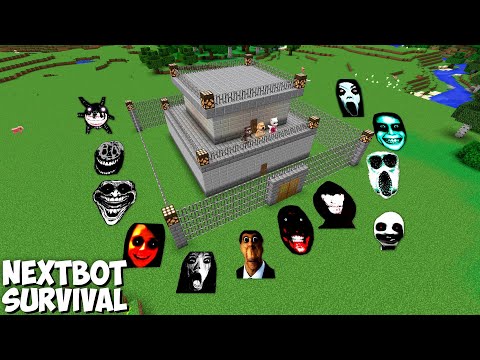 SURVIVAL BASE VS JANE THE KILLER AND SCARY NEXTBOTS in Minecraft - Gameplay - Coffin Meme