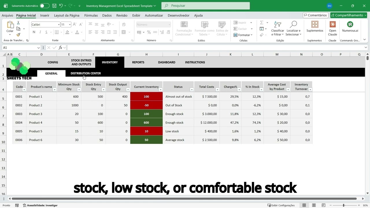 Inventory Management Excel Template – Complete Stock Control Spreadsheet for Small Business