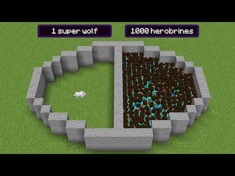 1 super wolf vs 1000 herobrines (who will win?)