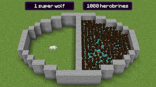 1 super wolf vs 1000 herobrines (who will win?)