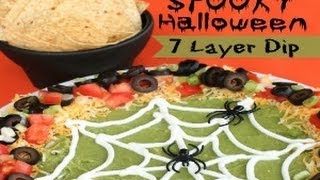 How To Make Spooky Halloween 7 Layer Dip | Halloween Snack | Six Sisters Stuff