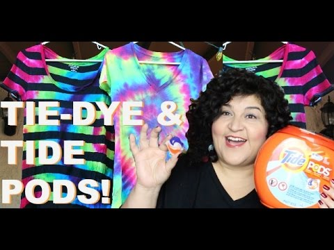 Part of a video titled Tide Pods + Keeping Tie-Dye Colors Bright - YouTube