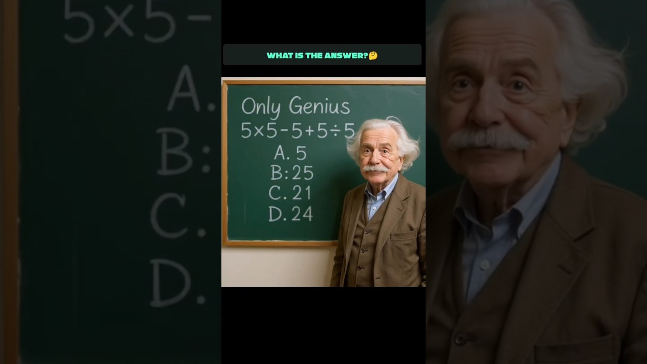 The Einstein challenge📝5×5-5+5÷5=?can you crack it? #maths#youtubeshorts#shortsviral#mathwithsharan