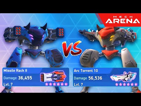Tengu Mech Arena - Missile Rack vs Arc Torrent