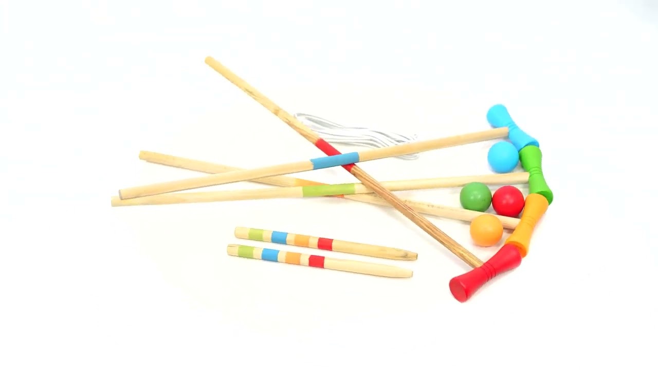 Kids 4 Player Wooden Croquet Set