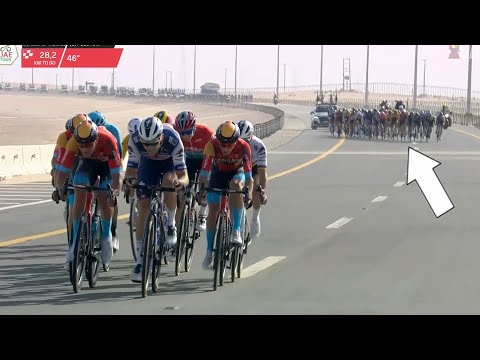 Is this the Greatest Sight in Cycling? Crosswind Chaos at UAE Tour 2023 Stage 1