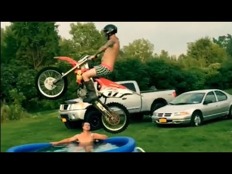 GOON RIDING - Dirt Bike Swimming Pool Jump - Dusty Dirt