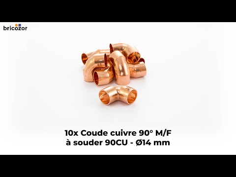 10 X Coude cuivre 90° F/F à souder 90CU - différents diamètres BRICOZOR