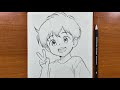 Easy anime sketch | How to draw cute anime boy step-by-step