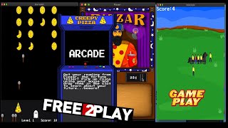 Creepy Pizza Arcade ★ Gameplay ★ PC Steam [ Free to Play ] 3 in 1 retro mini-games 2021 ★1080p60FPS