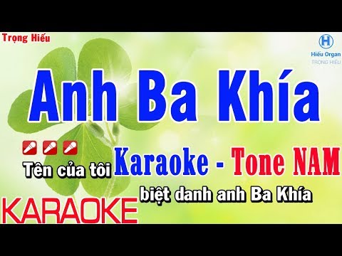 Karaoke Anh Ba Khía Tone Nam | Nhạc Sống | anh 3 khía karaoke beat nam