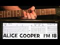Alice Cooper I'm Eighteen Guitar Chords & Guitar Tab with Guitar Lesson