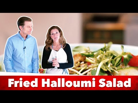 Amazing Keto Fried Halloumi Salad Recipe | Karen and Eric Berg
