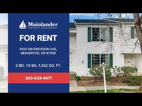 **$1000 OFF SECOND MONTH'S RENT** Lovely Townhome Located in Beaverton with Community Pool! Water/Sewer, Garbage & Recycling included in the Rent. property video