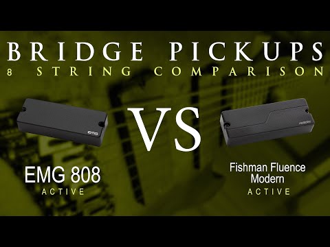 EMG 808 vs FISHMAN FLUENCE MODERN (ceramic) - 8 String Active Bridge Pickup Guitar Tone Comparison